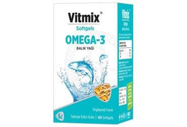 VITMIX OMEGA 3 BALIK YAGI SOFTGEL 1000 mg 60 kapsül İlaç Görseli