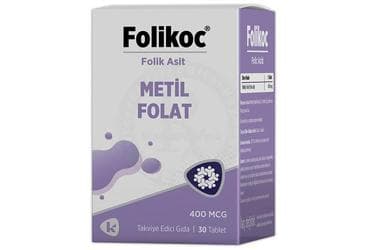 FOLIKOC FOLIK ASIT METIL FOLAT 30 tablet İlaç Görseli