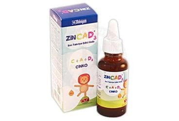ZINCAD3 SIVI TAKVIYE EDICI GIDA 30 ml şişe İlaç Görseli