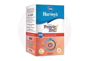 NURSE HARVEYS PREVIN ZNC TABLET GOZOTU EKSTRESI, PELINOTU EKSTRESI, C VITAMINI VE CINKO ICEREN TAKVIYE EDICI GIDA 30 tablet İlaç Görseli