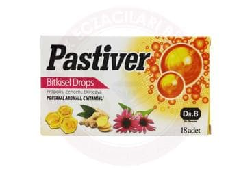 PASTIVER PROPOLIS, ZENCEFIL, EKINEZYA, VITAMIN C ICEREN PORTAKAL AROMALI PASTIL 18 pastil İlaç Görseli