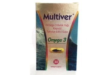 MULTIVER KAPSUL OMEGA 3 BALIK YAGI ICEREN TAKVIYE EDICI GIDA 30 kapsül İlaç Görseli