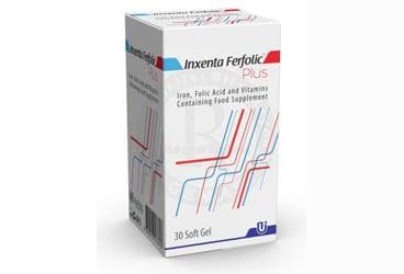 INXENTA FERFOLIC PLUS DEMIR, FOLIK ASIT VE VITAMIN ICEREN TAKVIYE EDICI GIDA KAPSUL 30 kapsül İlaç Görseli