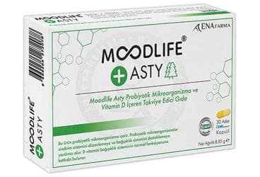 MOODLIFE ASTY PROBIYOTIK VE VITAMIN D ICEREN TAKVIYE EDICI GIDA KAPSUL 30 kapsül İlaç Görseli