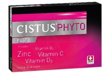 CISTUS PHYTO PROPOLIS, VITAMIN C, VITAMIN D3, VITAMIN B12 VE CINKO ICEREN PASTIL 12 pastil İlaç Görseli