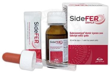 SIDEFER DAMLA SUKROZOMIYAL DEMIR VE VITAMIN ICEREN TAKVIYE EDICI GIDA 7 mg 30 ml şişe İlaç Görseli