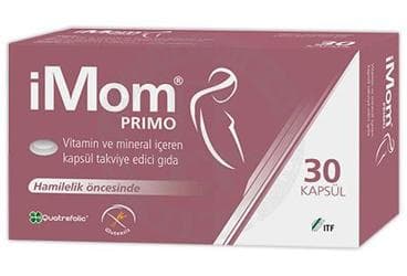 IMOM PRIMO VITAMIN VE MINERAL ICEREN TAKVIYE EDICI GIDA 30 kapsül İlaç Görseli