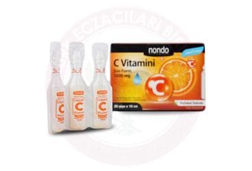 NONDO C VITAMINI PORTAKAL AROMALI SIVI FORM 1000 mg 20x10 ml şişe İlaç Görseli