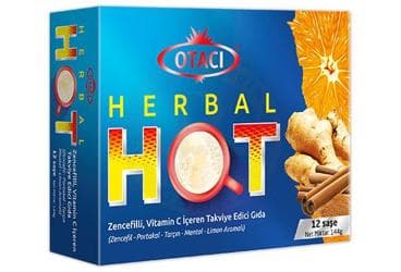 OTACI HERBAL HOT ZENCEFILLI, VITAMIN C ICEREN TAKVIYE EDICI GIDA 12 saşe İlaç Görseli