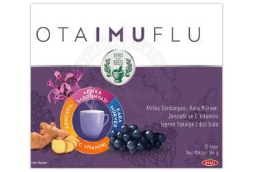 OTAIMUFLU AFRIKA SARDUNYASI, KARA MURVER, ZENCEFIL VE C VITAMINI ICEREN TAKVIYE EDICI GIDA 12 saşe İlaç Görseli