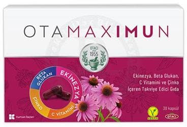 OTAMAXIMUN EKINEZYA, BETA GLUKAN, C VITAMINI VE CINKO ICEREN TAKVIYE EDICI GIDA 30 kapsül İlaç Görseli