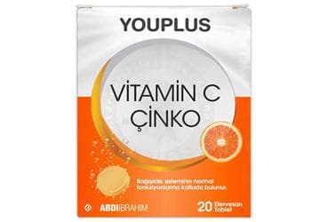 YOUPLUS VITAMIN C, CINKO EFERVESAN TABLET 20 tablet İlaç Görseli