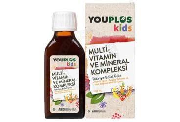 YOUPLUS KIDS MULTIVITAMIN VITAMIN VE MINERAL KOMPLEKSI 100 ml şişe İlaç Görseli