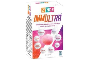ZYNDE IMMULTRA BETA GLUKAN, KARA MURVER VE KUERSETIN ICEREN TAKVIYE EDICI GIDA KAPSUL 60 kapsül İlaç Görseli