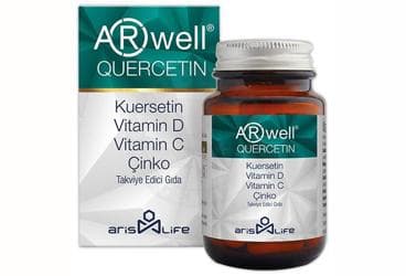 ARWELL QUERCETIN KUERSETIN, VITAMIN D, VITAMIN C VE CINKO ICEREN TAKVIYE EDICI GIDA 30 tablet İlaç Görseli