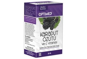 OPTIMED KARADUT OZUTU VE C VITAMINI ICEREN SIVI TAKVIYE EDICI GIDA 30 ml şişe İlaç Görseli