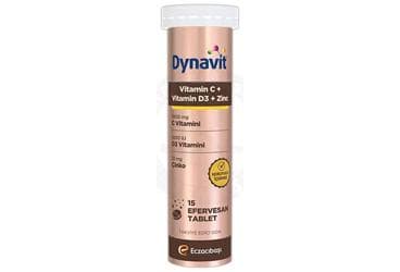 DYNAVIT VITAMIN C, VITAMIN D VE CINKO ICEREN TAKVIYE EDICI GIDA EFERVESAN TABLET 15 tablet İlaç Görseli