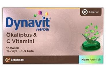 DYNAVIT HERBAL OKALIPTUS & C VITAMINI ICEREN PASTIL 16 pastil İlaç Görseli