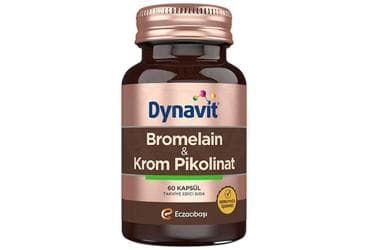 DYNAVIT BROMELAIN VE KROM PIKOLINAT ICEREN TAKVIYE EDICI GIDA 60 kapsül İlaç Görseli