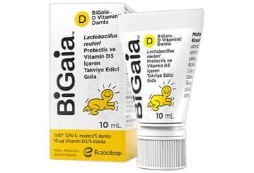 BIGAIA D VITAMINLI PROBIYOTIK MIKROORGANIZMA ICEREN TAKVIYE EDICI GIDA 10 ml şişe İlaç Görseli