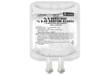 POLIFLEKS %5 DEKSTROZ %0,45 SODYUM KLORUR SOLUSYON 250 ML SETSIZ PVC TORBA İlaç Görseli