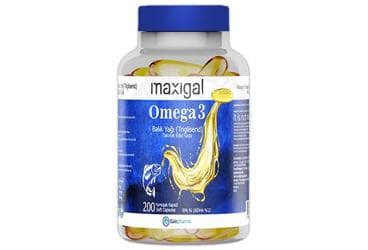 MAXIGAL OMEGA 3, BALIK YAGI (TRIGLISERID) ICEREN TAKVIYE EDICI GIDA 200 kapsül İlaç Görseli