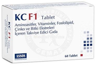KC F1 AMINOASITLER, VITAMINLER, FOSFOLIPID, CINKO VE BITKI EKSTRELERI ICEREN TAKVIYE EDICI GIDA 60 tablet İlaç Görseli