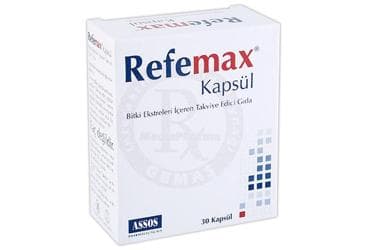REFEMAX KAPSUL BITKI EKSTRELERI ICEREN TAKVIYE EDICI GIDA 30 kapsül İlaç Görseli