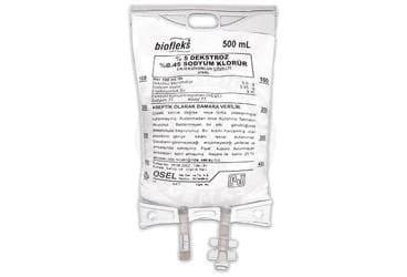 BIOFLEKS %5 DEKSTROZ %0,45 SODYUM KLORUR ENJEKTABL SOL (PVC TORBA) 500 ML SETLI İlaç Görseli