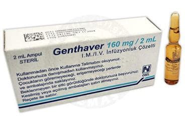 GENTHAVER 160 MG IM/IV INFUZYON ICIN SOLUSYON ICEREN 2ML X 1 AMPUL İlaç Görseli