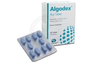 ALGODEX PLUS TABLET BROMELAIN VE MSM ICEREN TAKVIYE EDICI GIDA 30 tablet İlaç Görseli