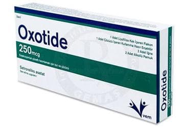 OXOTIDE 250 MCG ENJEKSIYONLUK COZELTI HAZIRLAMAK ICIN  TOZ VE COZUCU (1 FLAKON+1 COZUCU) İlaç Görseli