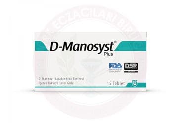 D-MANOSYST PLUS D-MANNOZ, KARAHINDIBA EKSTRESI ICEREN TAKVIYE EDICI GIDA 15 tablet İlaç Görseli