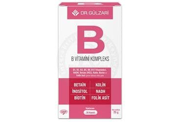 DR.GULZARI B VITAMINI KOMPLEKS TAKVIYE EDICI GIDA 30 kapsül İlaç Görseli