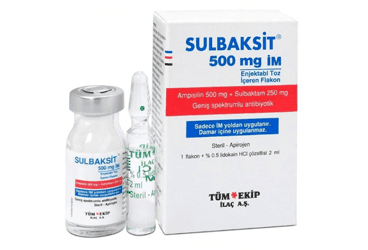 SULBAKSIT 500 MG / 250 MG IM ENJEKSIYONLUK COZELTI HAZIRLAMAK ICIN TOZ (1 FLAKON, 1 AMPUL) İlaç Görseli