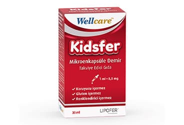 WELLCARE KIDSFER MIKROENKAPSULE DEMIR TAKVIYE EDICI GIDA 30 ml şişe İlaç Görseli