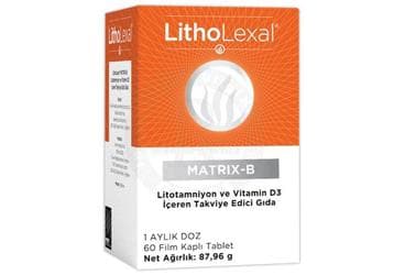 LITHOLEXAL MATRIX-B LITOTAMNIYON VE VITAMIN D3 ICEREN TAKVIYE EDICI GIDA 60 tablet İlaç Görseli