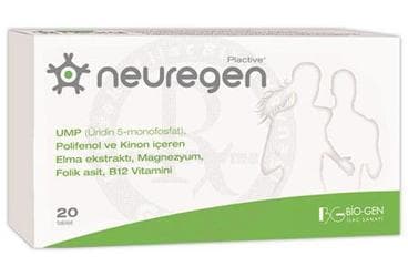 NEUREGEN UMP, POLIFENOL VE KINON ICEREN ELMA EKSTRAKTI, MAGNEZYUM, FOLIK ASIT, B VITAMINI TABLET 20 tablet İlaç Görseli