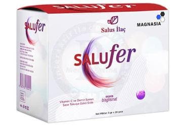 SALUFER VITAMIN C VE DEMIR ICEREN SASE TAKVIYE EDICI GIDA 20x5 g saşe İlaç Görseli