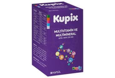 KUPIX MULTIVITAMIN VE MULTIMINERAL ICEREN KAPSUL TAKVIYE EDICI GIDA 30 kapsül İlaç Görseli