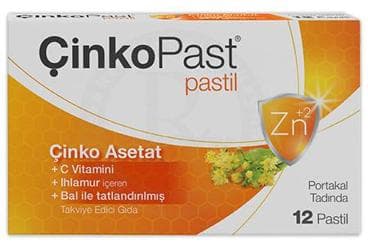 CINKOPAST PORTAKAL+IHLAMUR+BAL PASTIL 12 adet İlaç Görseli