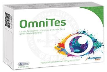 OMNITES L-LIZIN, RESVERATROL, L-KARNOSIN, C VITAMINI, CINKO ICEREN TAKVIYE EDICI GIDA 30 kapsül İlaç Görseli