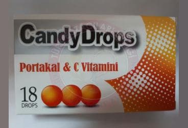 CANDY DROPS PORTAKAL&C VITAMINI PASTIL 18 pastil İlaç Görseli