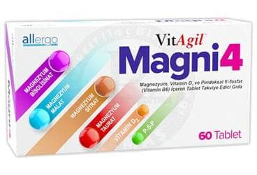 VITAGIL MAGNI4 TAKVIYE EDICI GIDA TABLET 60 tablet İlaç Görseli